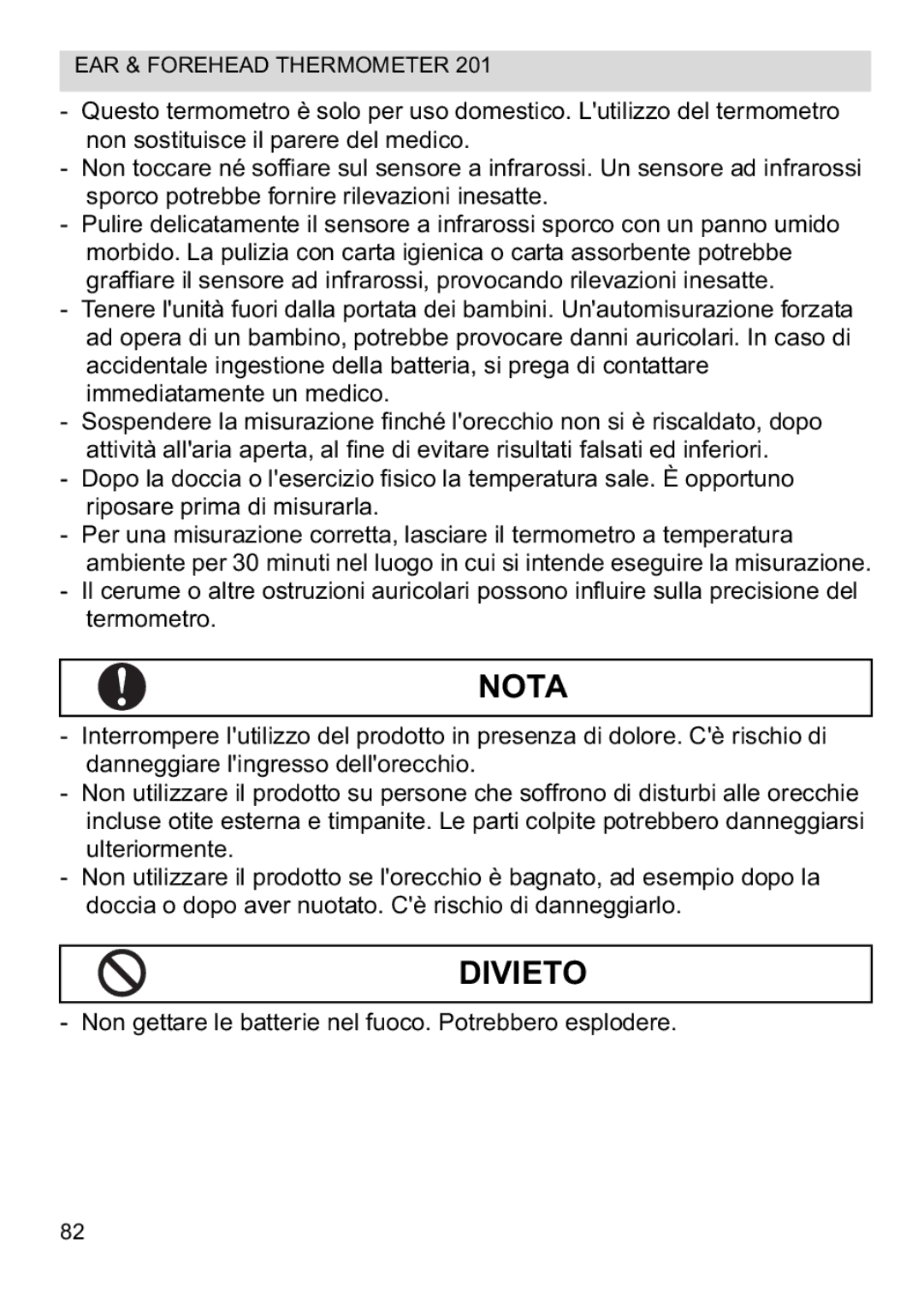 Topcom CE0123 manual do utilizador Nota, Divieto 