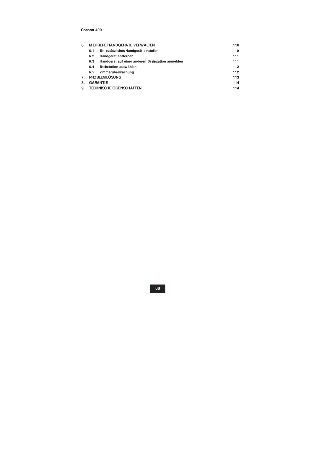 Topcom COCOON 400 user manual Problemlösung 