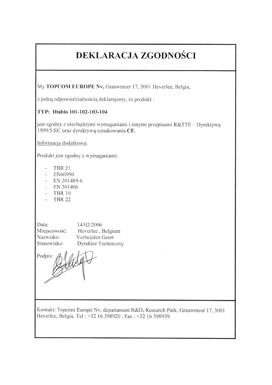 Topcom DIABLO 100 manual do utilizador 