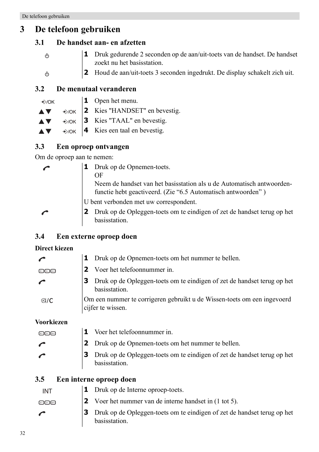 Topcom E450 manual De telefoon gebruiken 