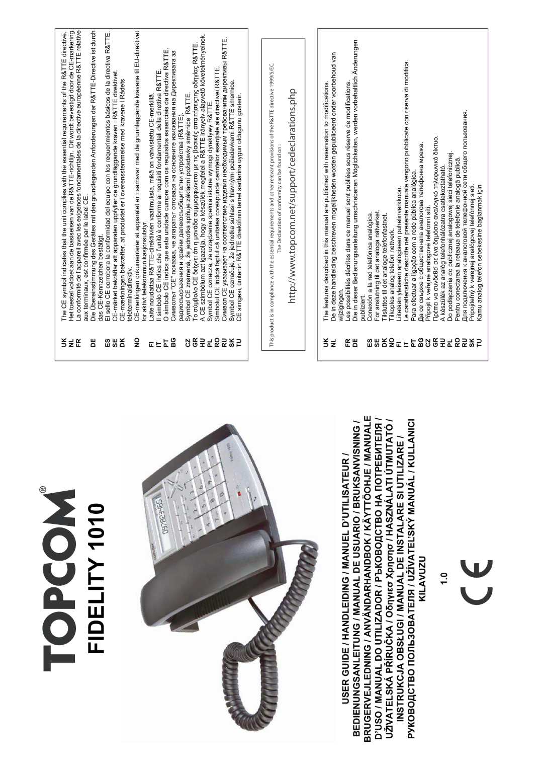 Topcom FIDELITY 1010 manual  