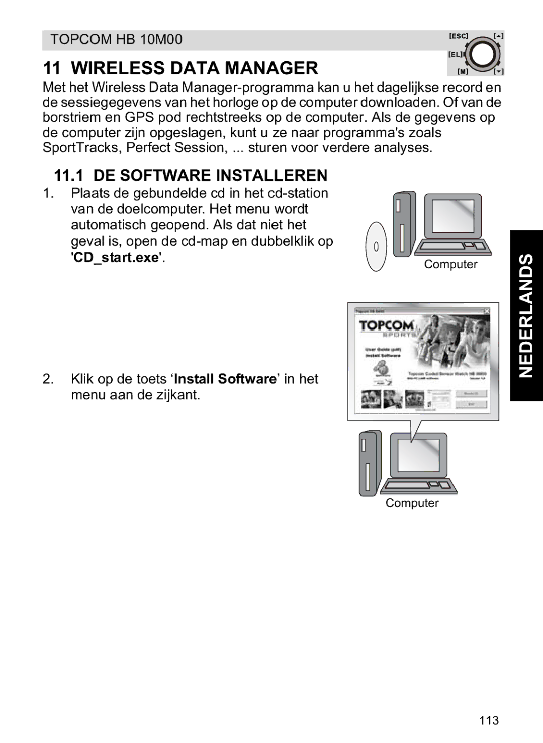 Topcom HB 10M00 manual DE Software Installeren, CDstart.exe 