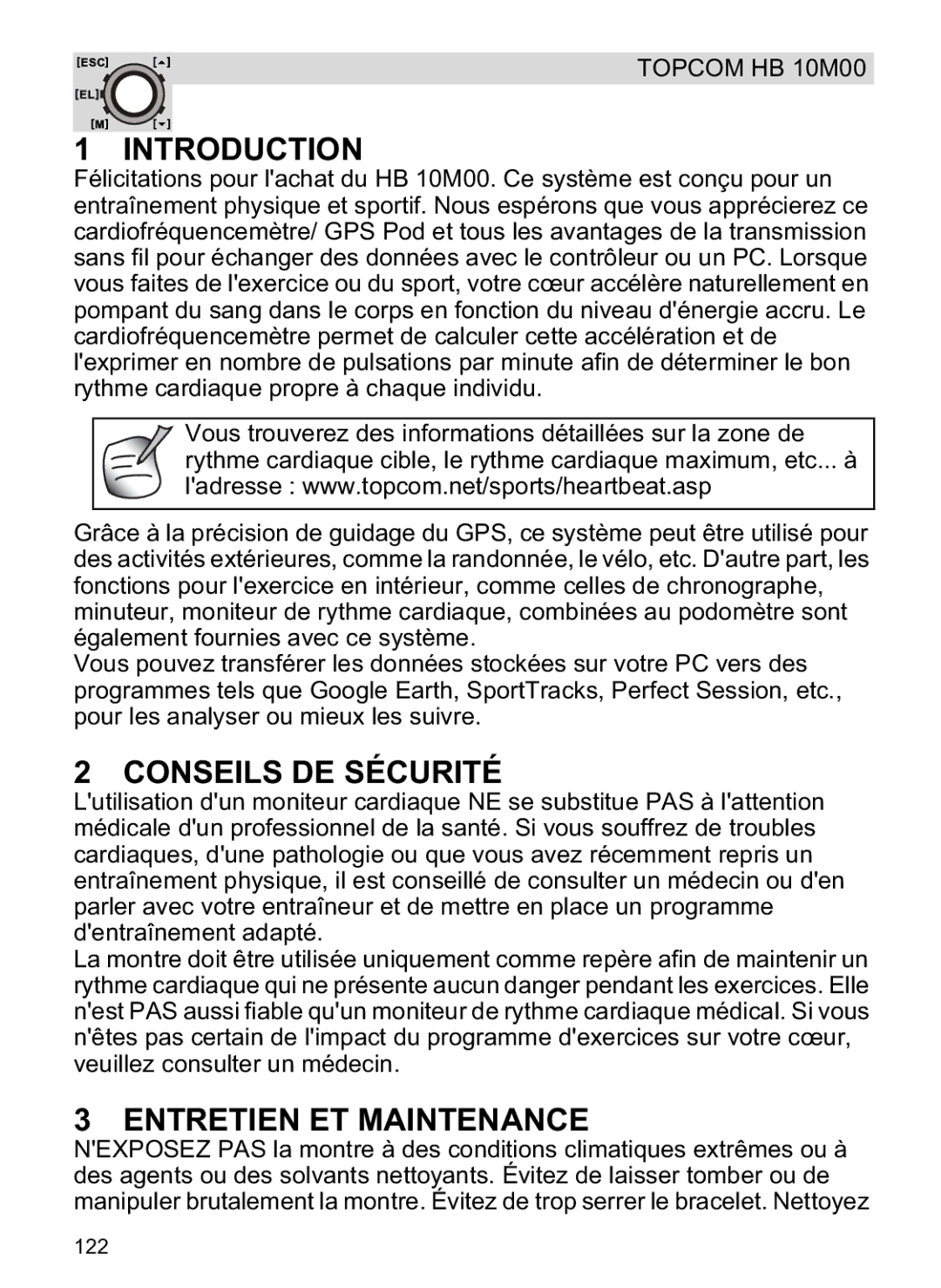 Topcom HB 10M00 manual Conseils DE Sécurité, Entretien ET Maintenance 