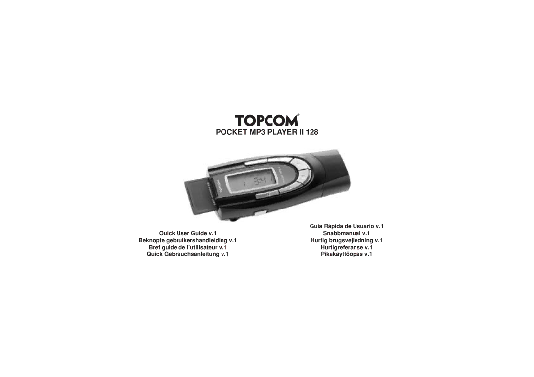 Topcom II 128 manual Pocket MP3 Player II 