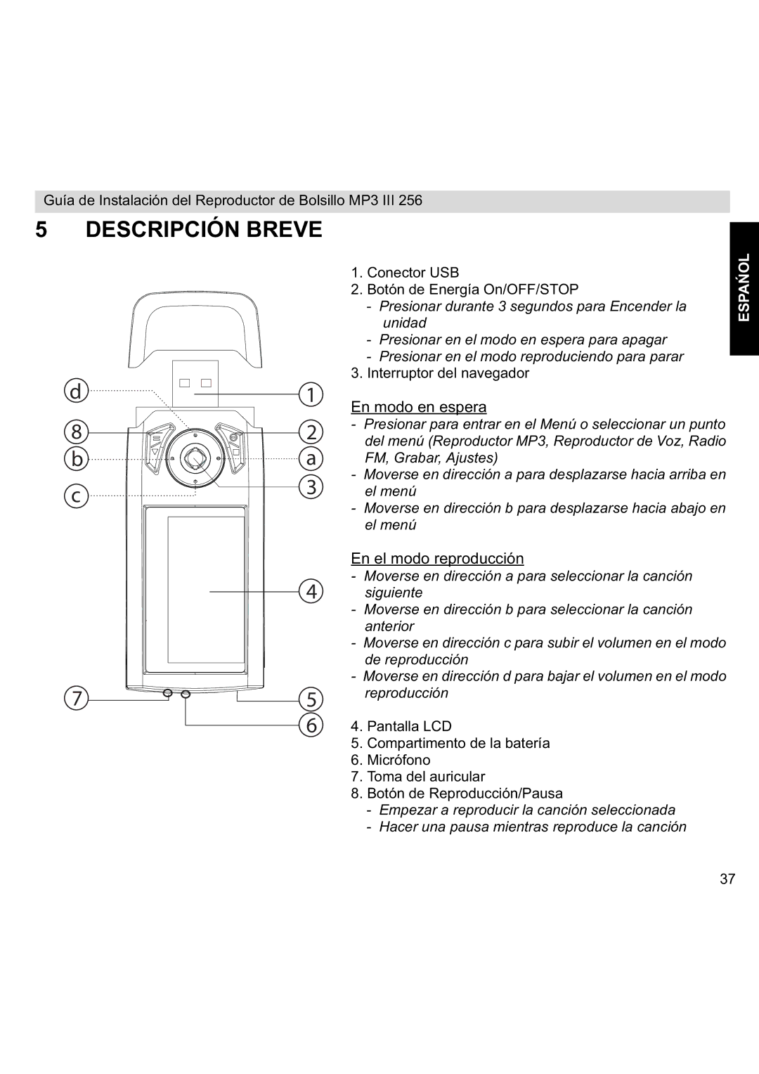 Topcom III manual Descripción Breve, En modo en espera 