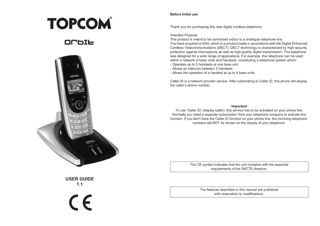 Topcom ORBIT manual Orbit 