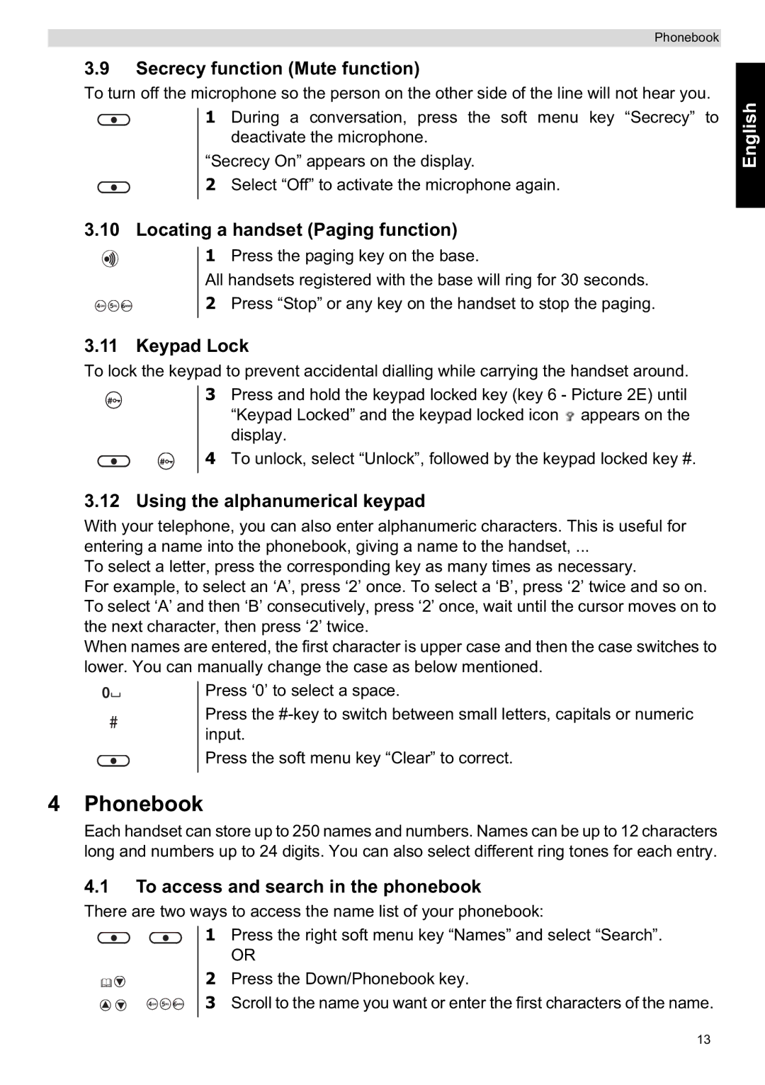 Topcom ORBIT manual Phonebook 