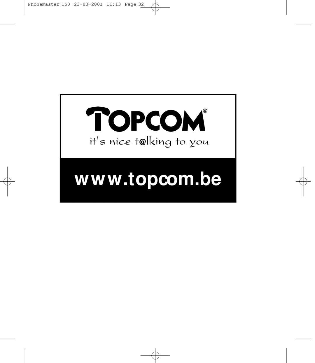 Topcom PHONEMASTER 150 manual Phonemaster 150 23-03-2001 1113 