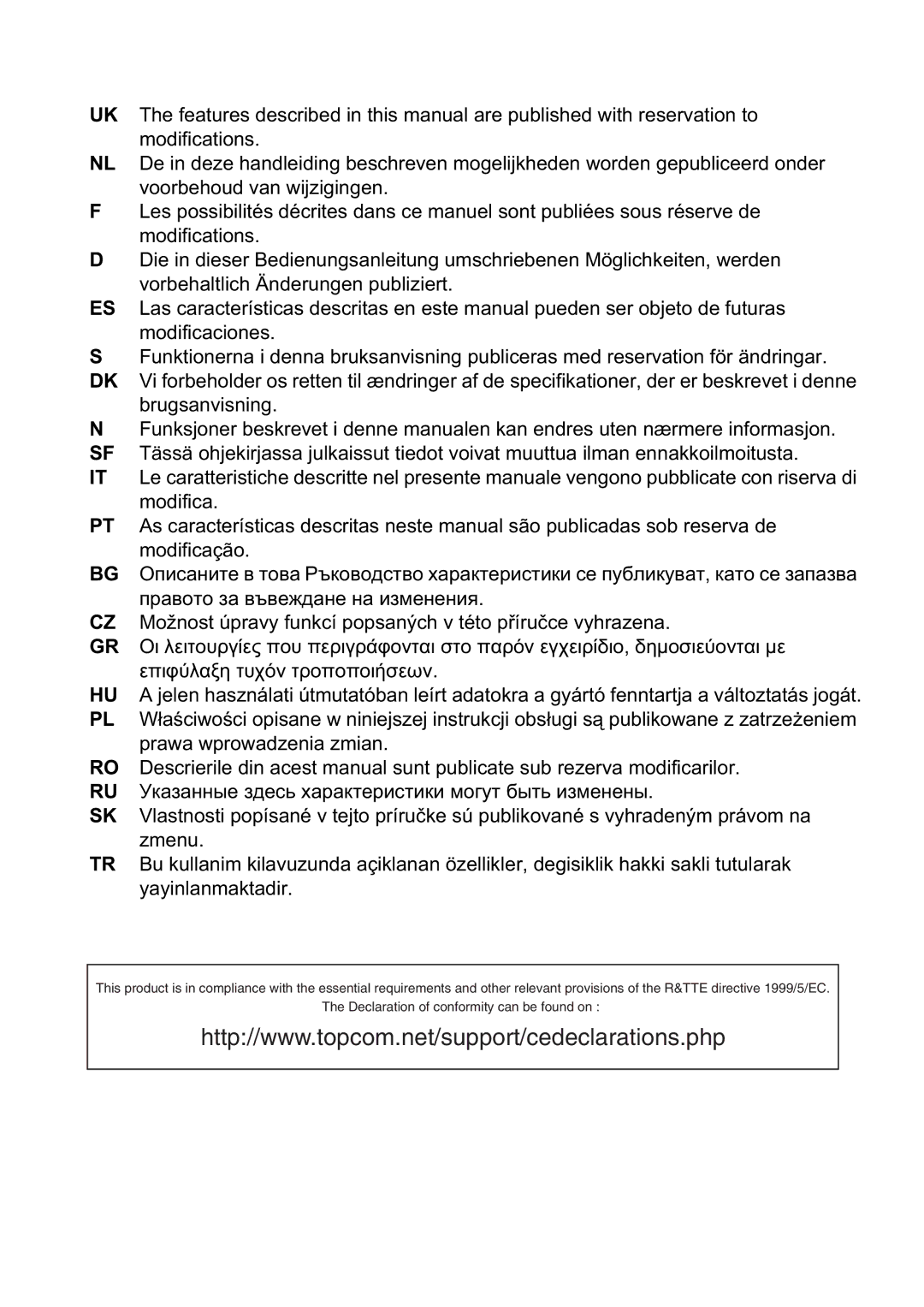 Topcom S100 manual do utilizador 