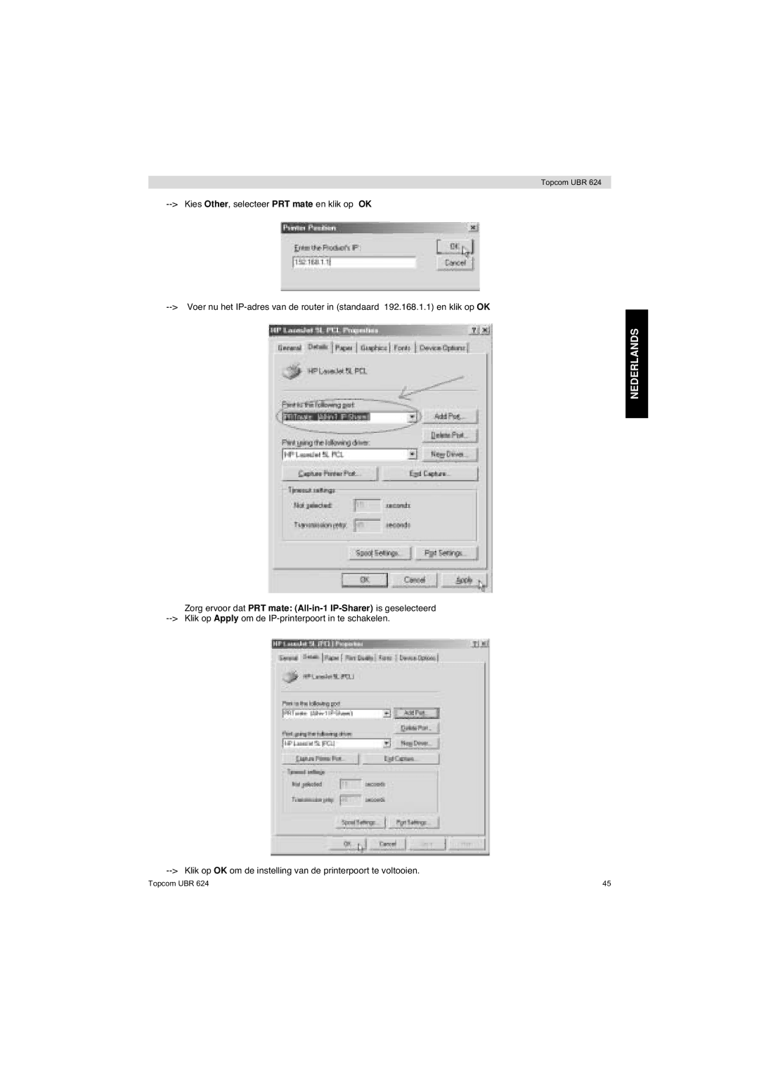 Topcom UBR 624 manual Nederlands 