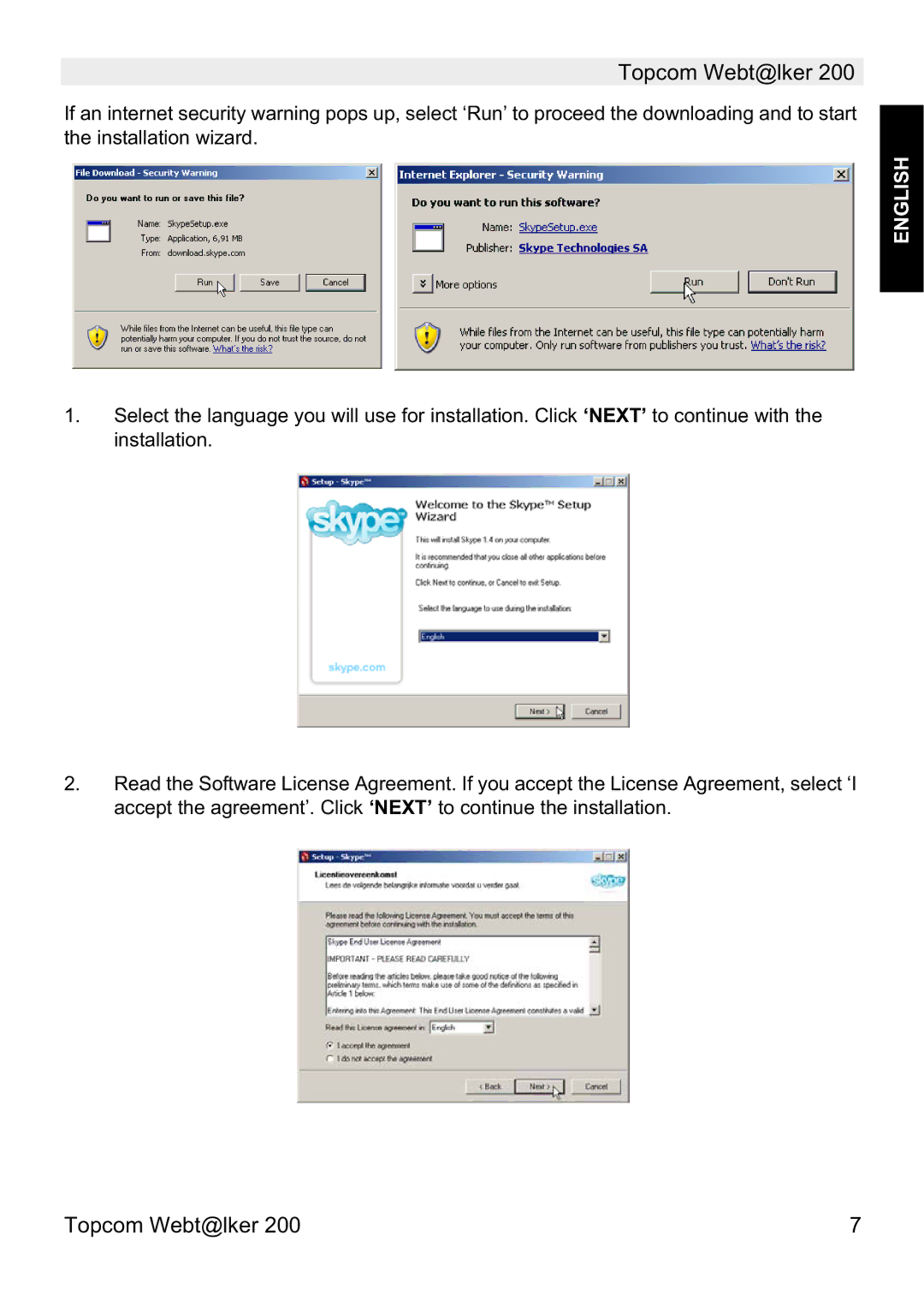 Topcom V 1.0 manual Topcom Webt@lker 