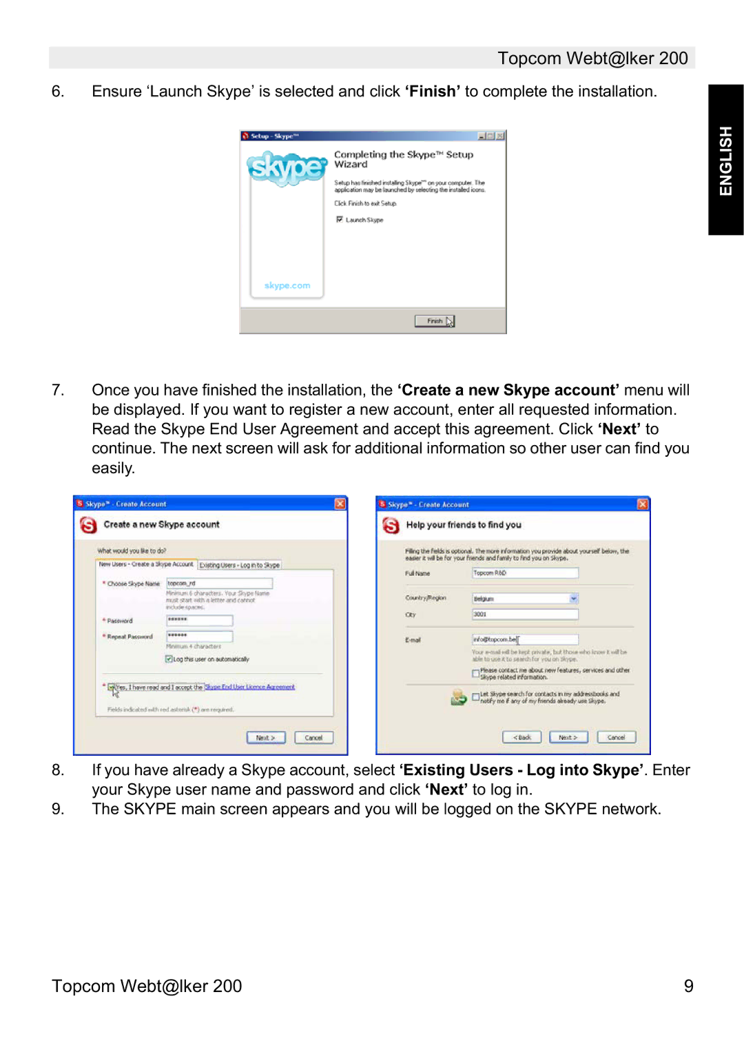 Topcom V 1.0 manual Topcom Webt@lker 