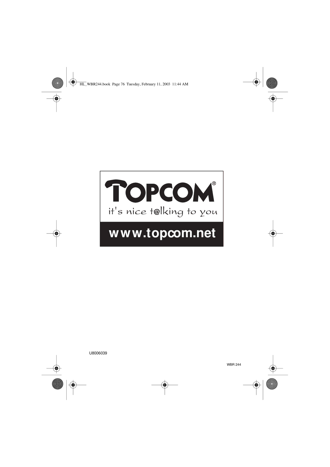 Topcom WBR 244 manual U8006039 