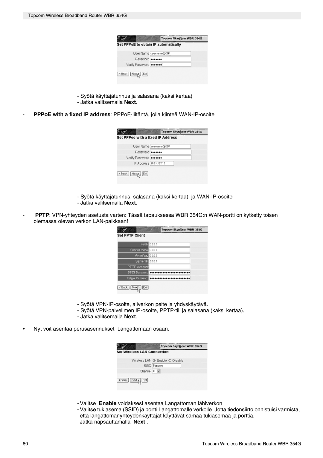 Topcom manual do utilizador Topcom Wireless Broadband Router WBR 354G 