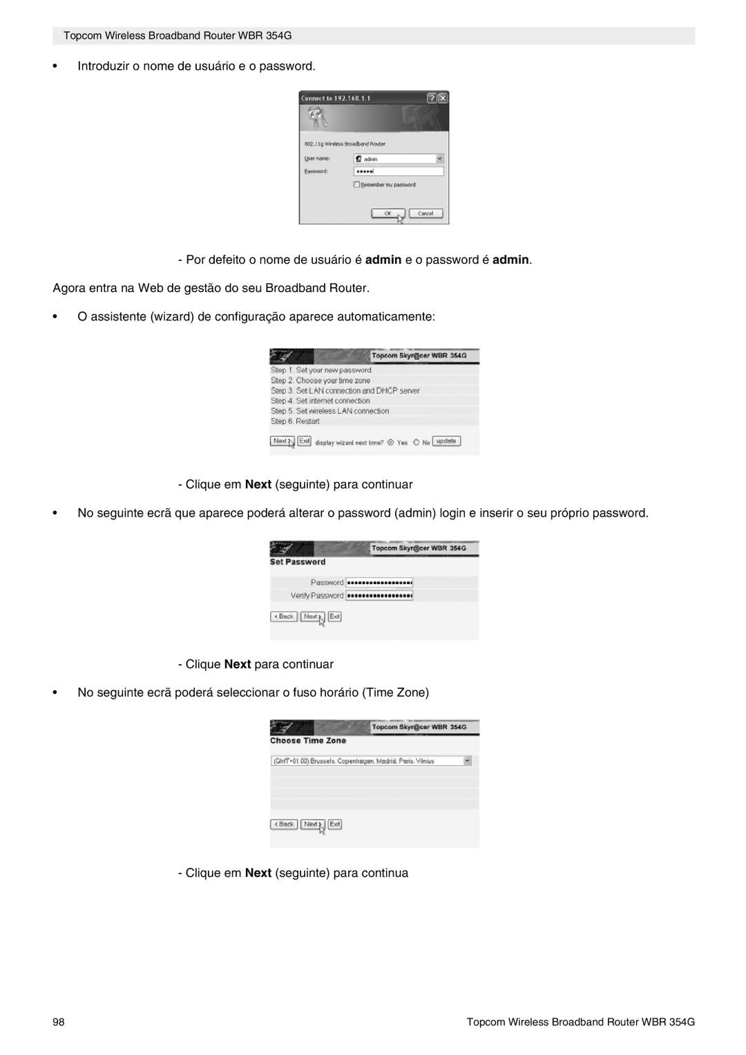 Topcom manual do utilizador Topcom Wireless Broadband Router WBR 354G 