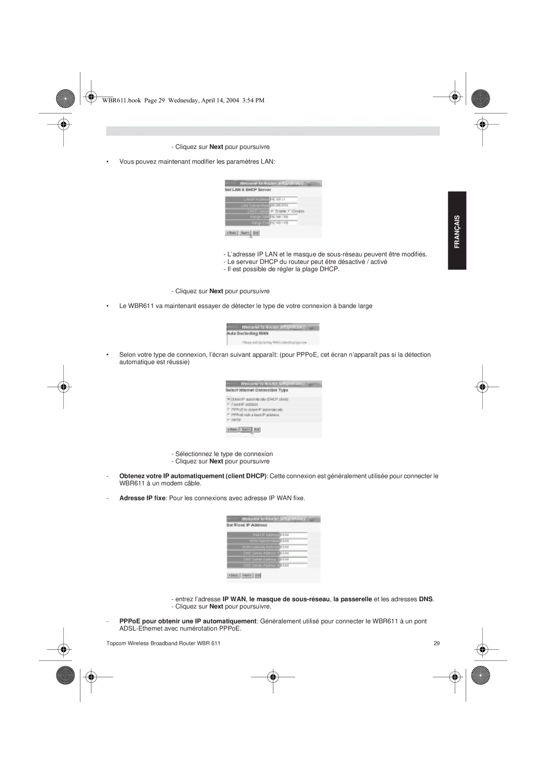 Topcom WBR 611 manual do utilizador WBR611.book Page 29 Wednesday, April 14, 2004 354 PM 
