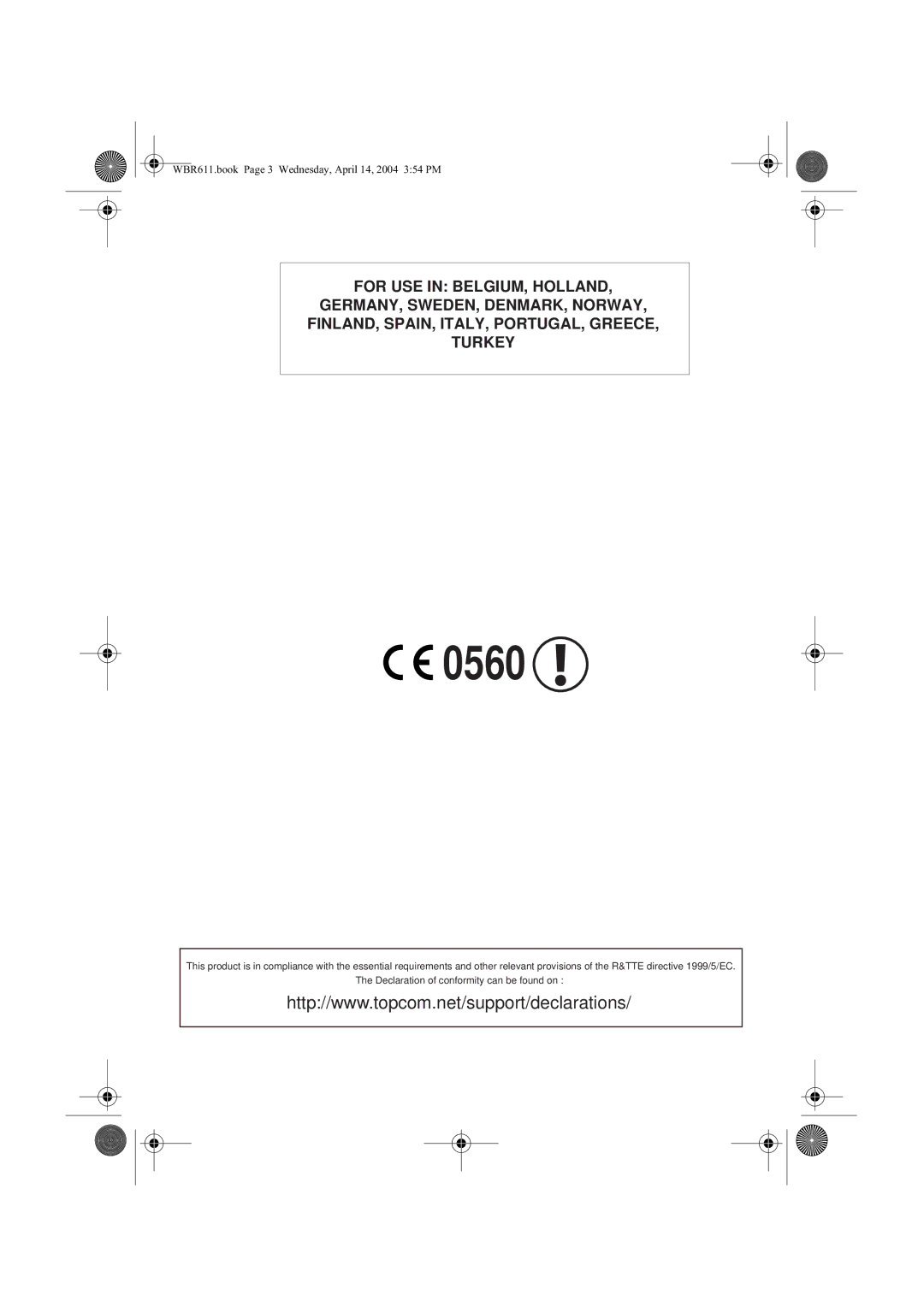 Topcom WBR 611 manual do utilizador 0560 