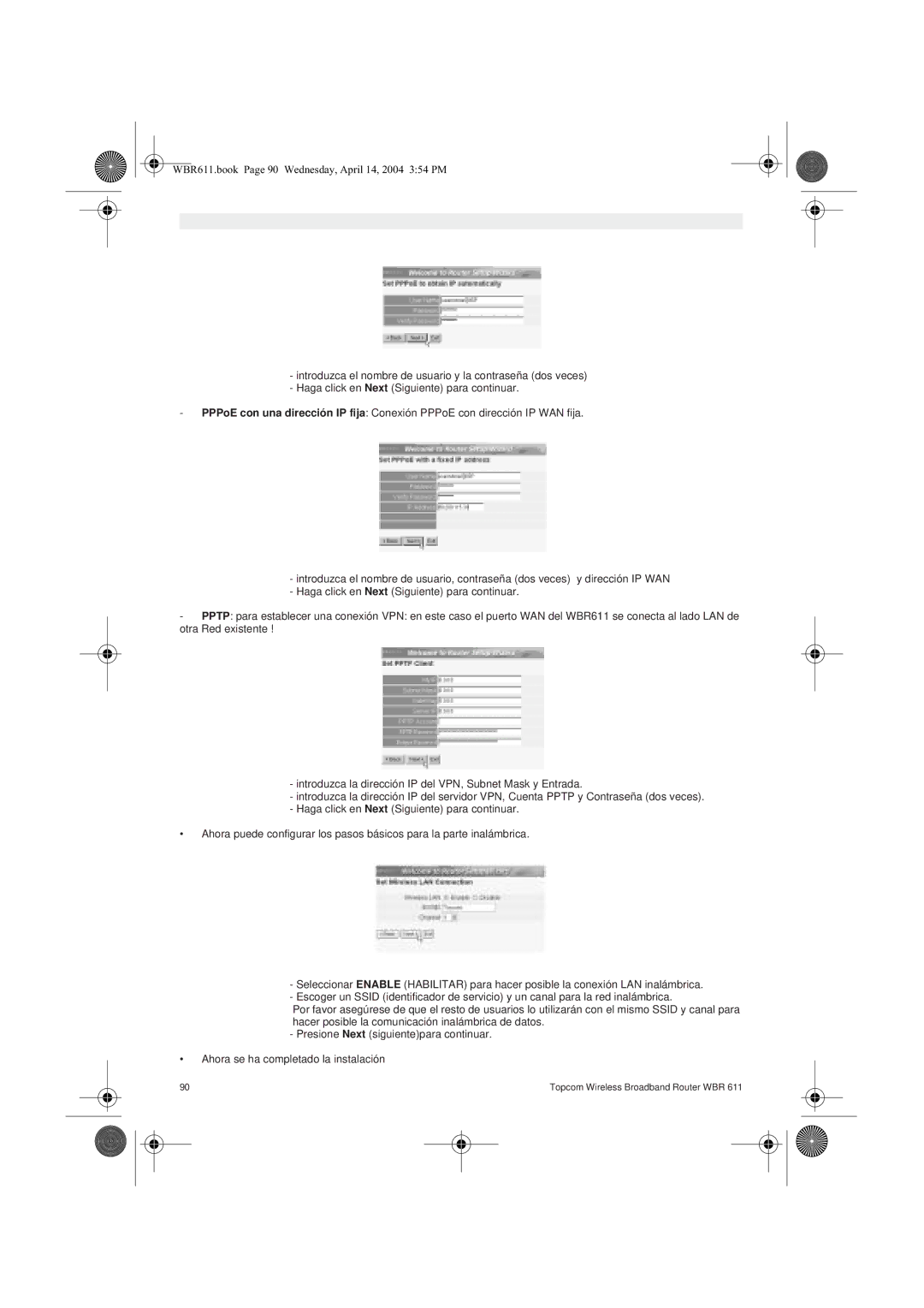 Topcom WBR 611 manual do utilizador WBR611.book Page 90 Wednesday, April 14, 2004 354 PM 