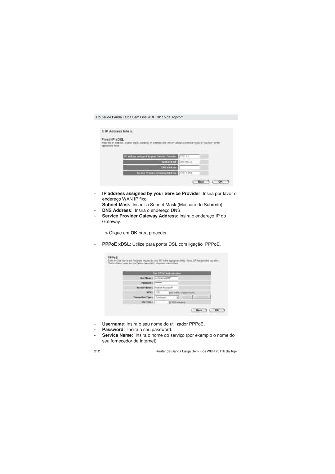 Topcom WBR 7011 B manual Router de Banda Larga Sem Fios WBR 7011b da Top 