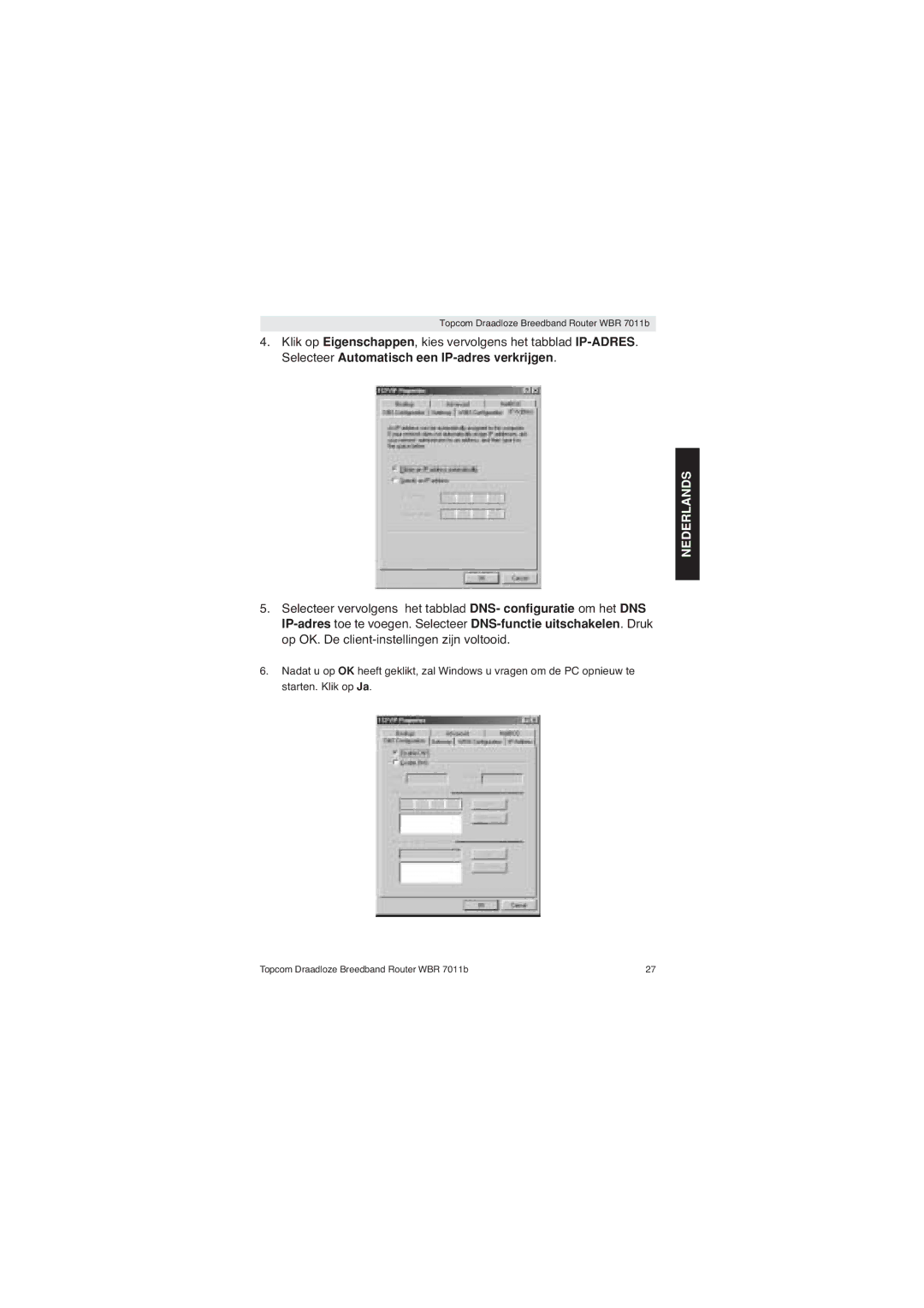 Topcom WBR 7011 B manual Nederlands 