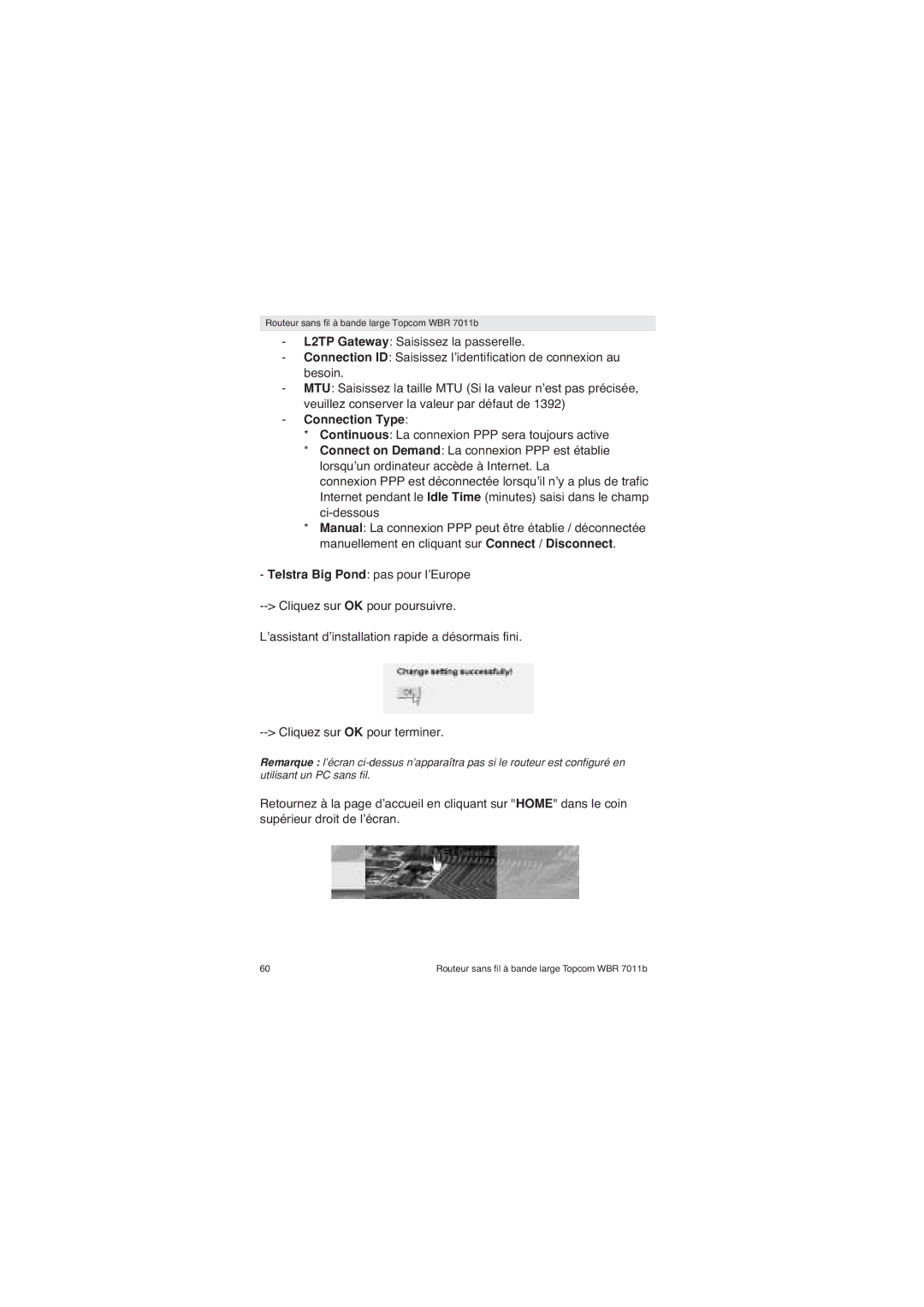 Topcom WBR 7011 B manual Connection Type 