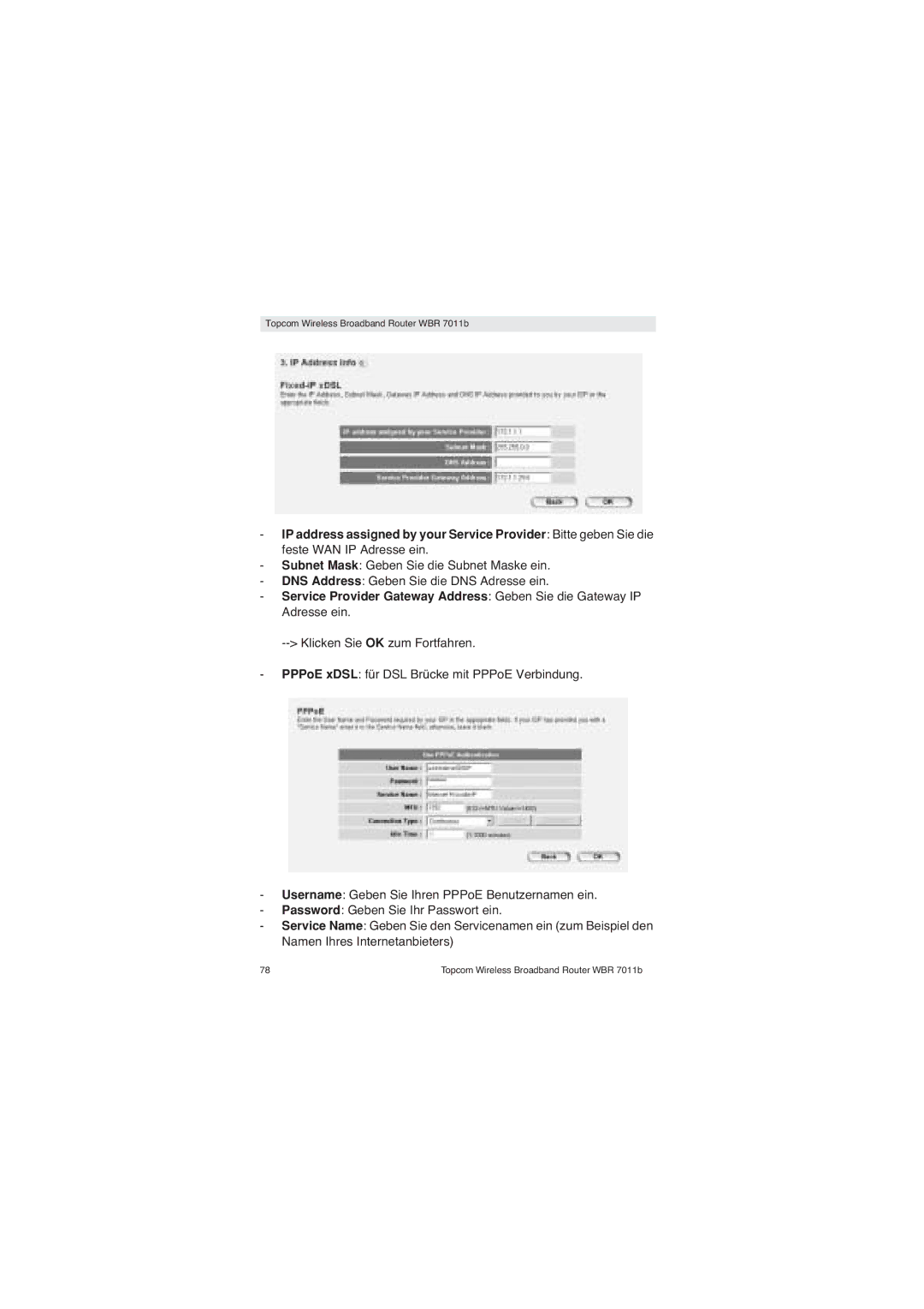 Topcom WBR 7011 B manual Topcom Wireless Broadband Router WBR 7011b 