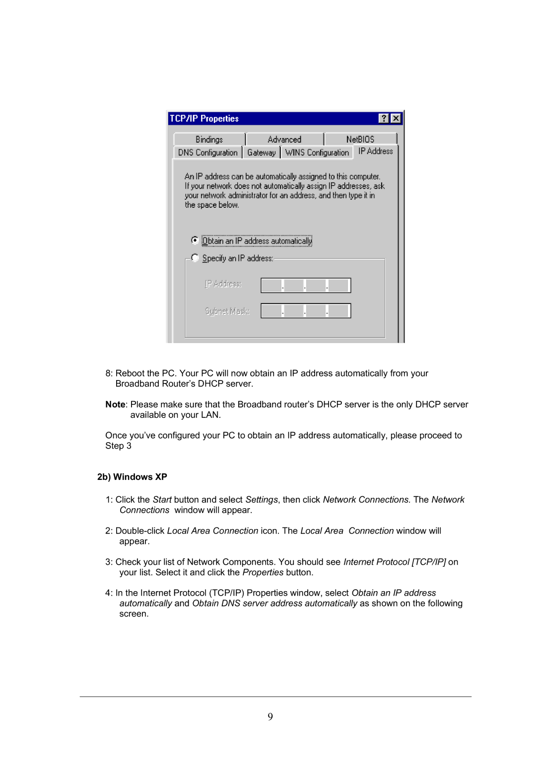 Topcom WBR 7101GMR manual 2b Windows XP 