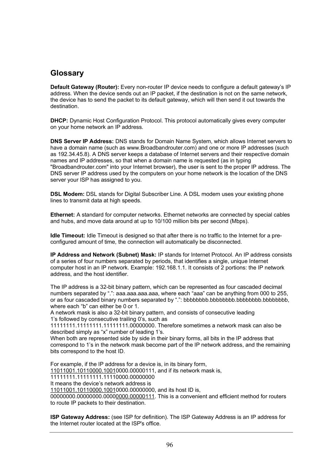 Topcom WBR 7101GMR manual Glossary 