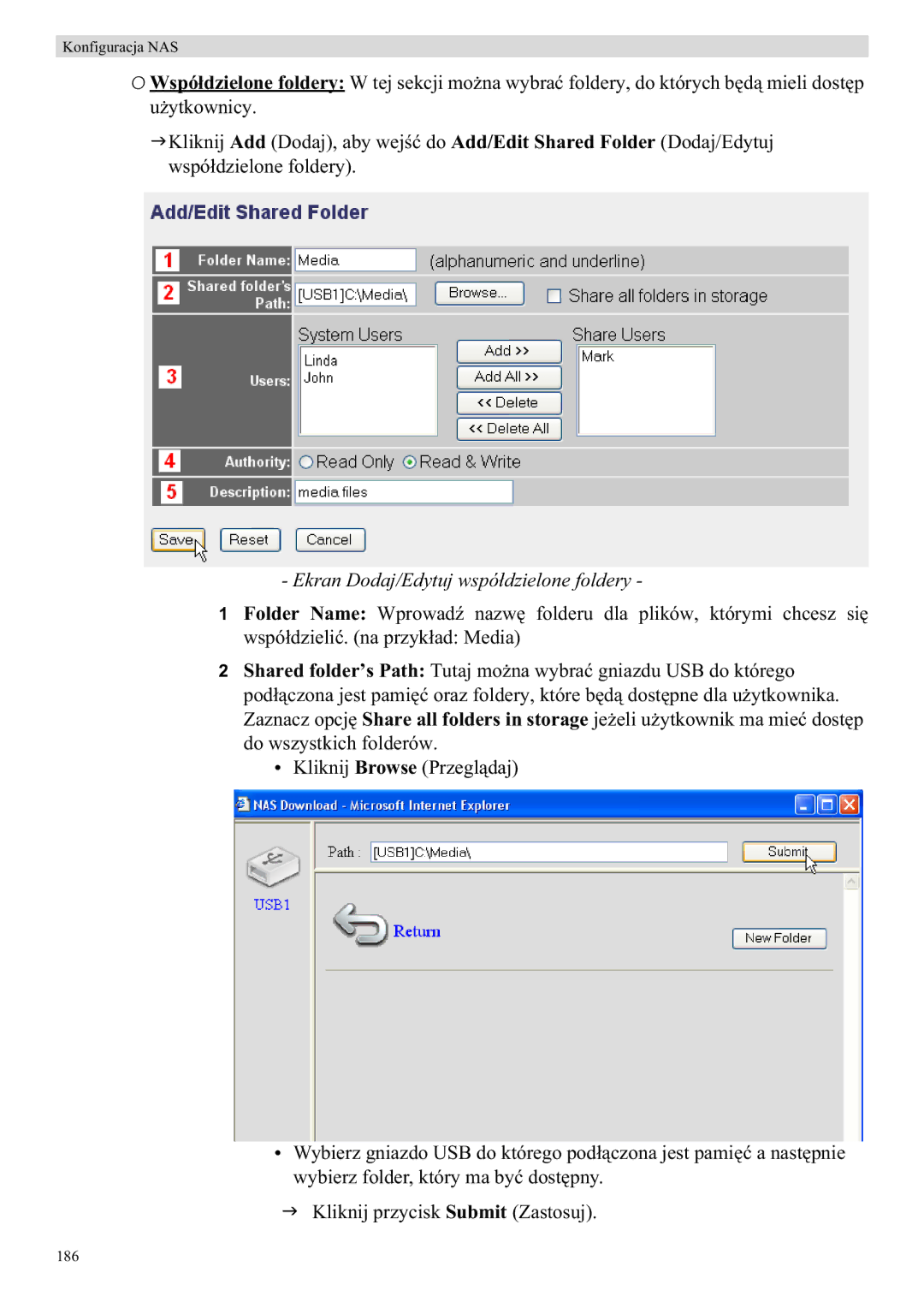 Topcom WBR 7121 manual Wspóldery, Ekran Dodaj/Edytuj wspó 