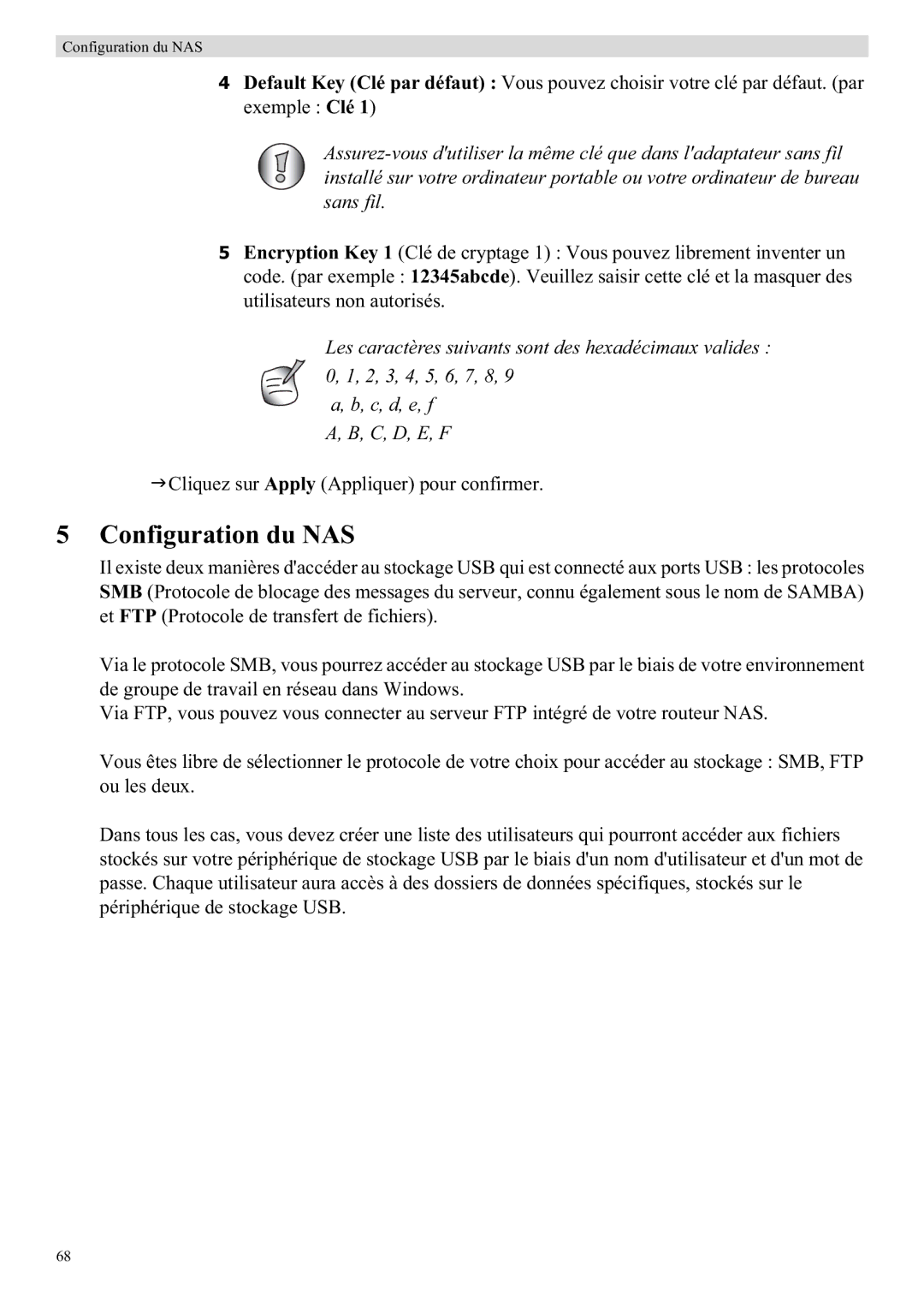 Topcom WBR 7121 manual Configuration du NAS 