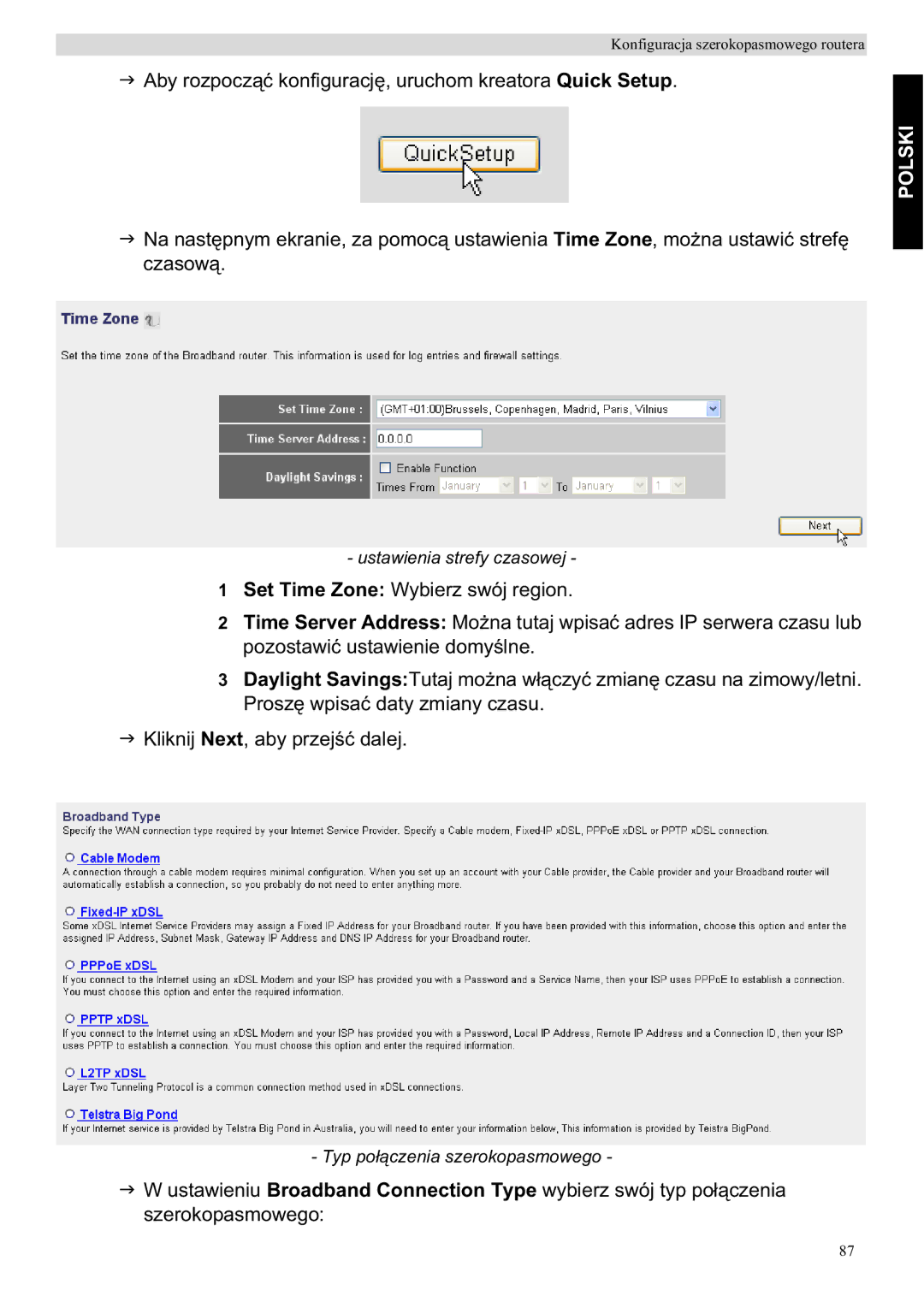 Topcom WBR 7201 N manual Quick Setup 