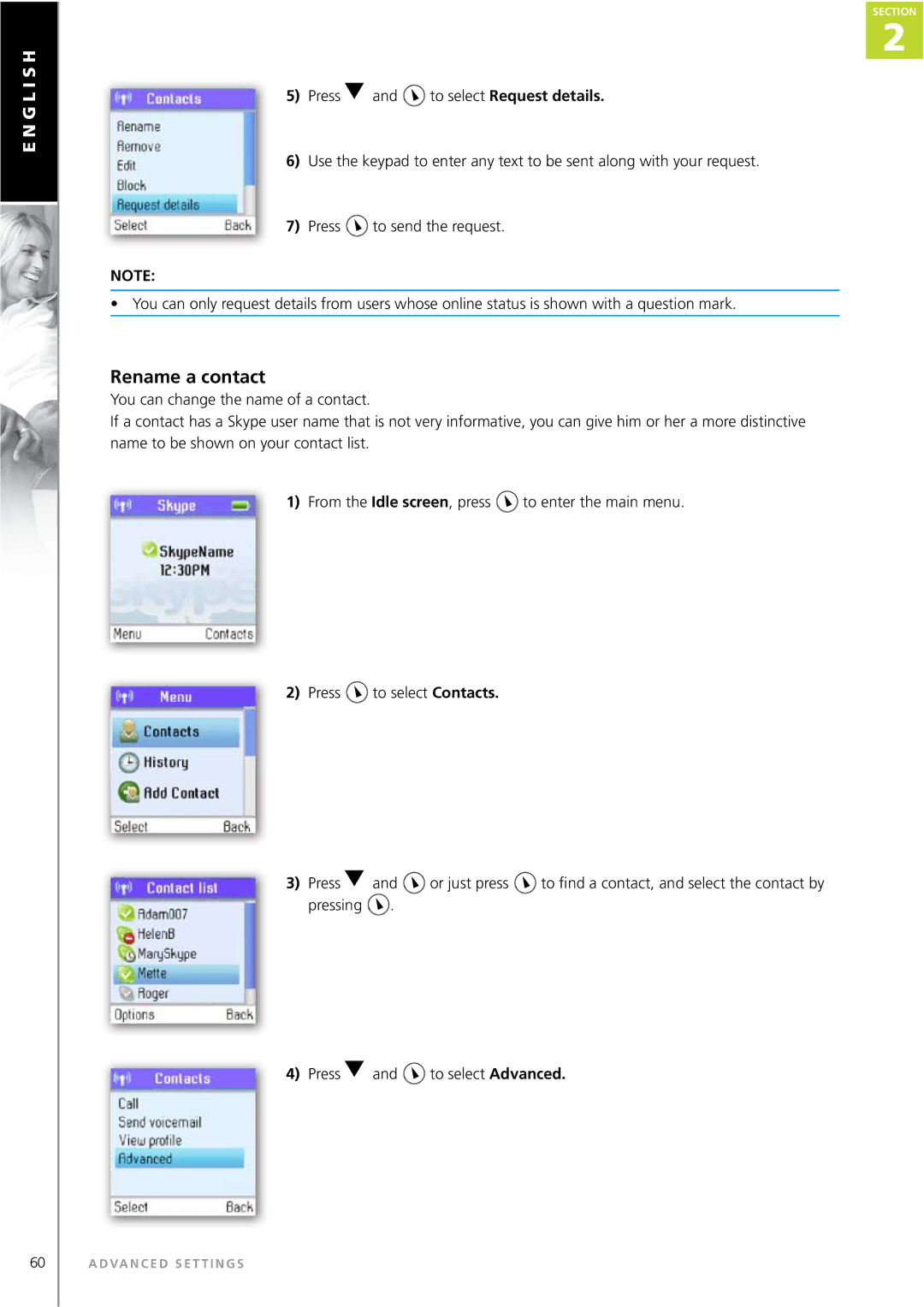 Topcom WEBTALKER 6000 manual Rename a contact 