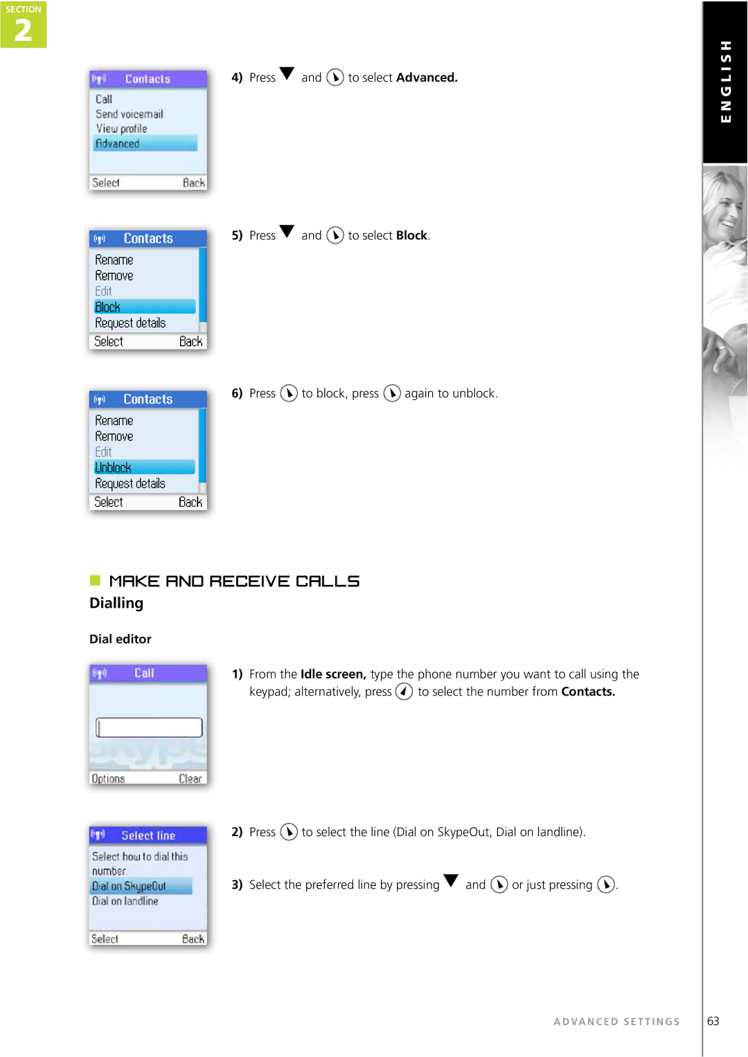 Topcom WEBTALKER 6000 manual Dialling, Dial editor 