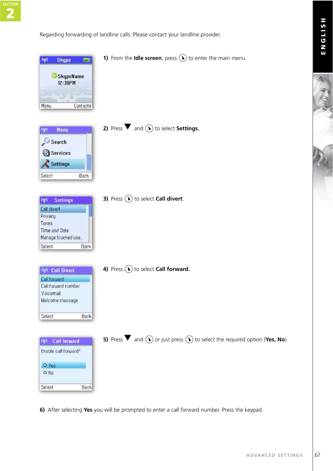 Topcom WEBTALKER 6000 manual To select the required option Yes, No 