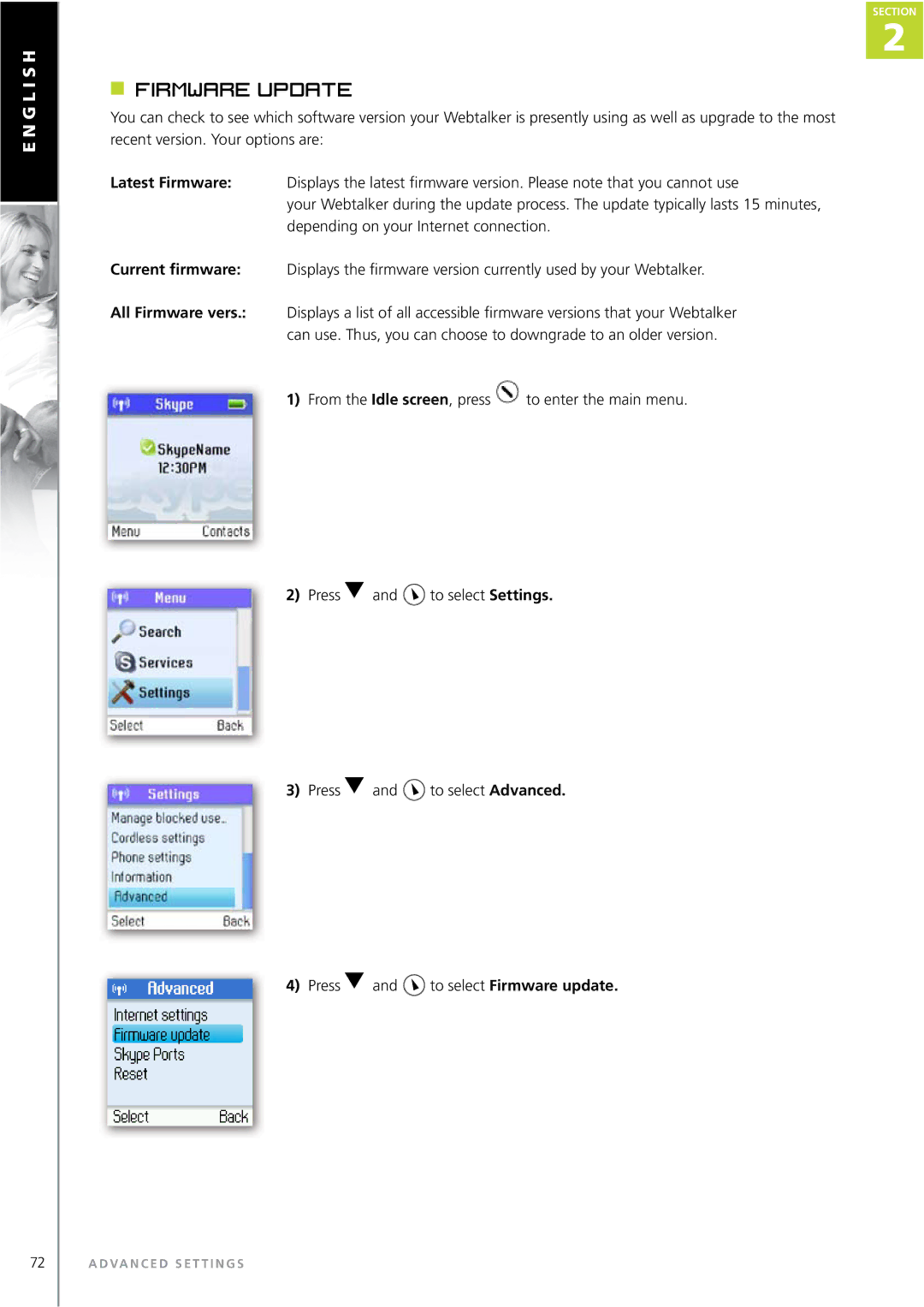 Topcom WEBTALKER 6000 manual Firmware update 