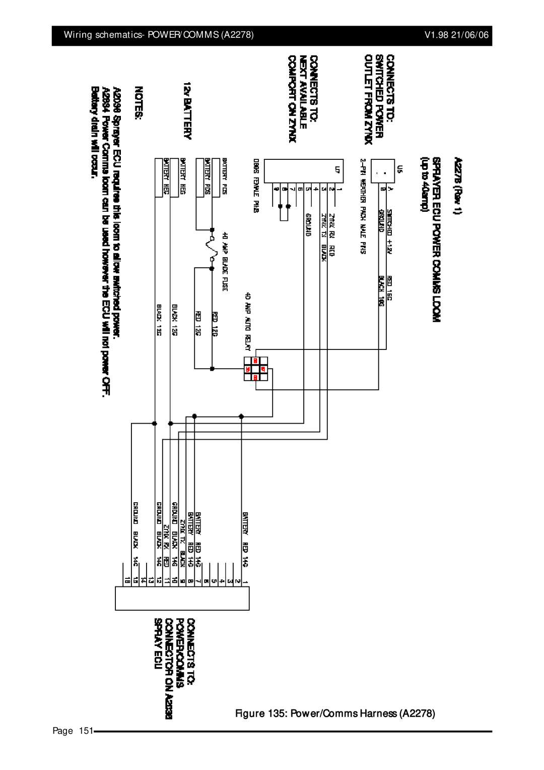 Topcom X20 manual Power/Comms Harness A2278 