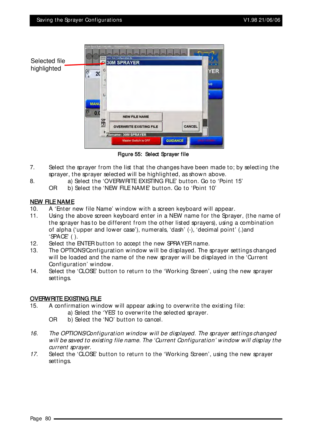 Topcom X20 manual NEW File Name, Overwrite Existing File 