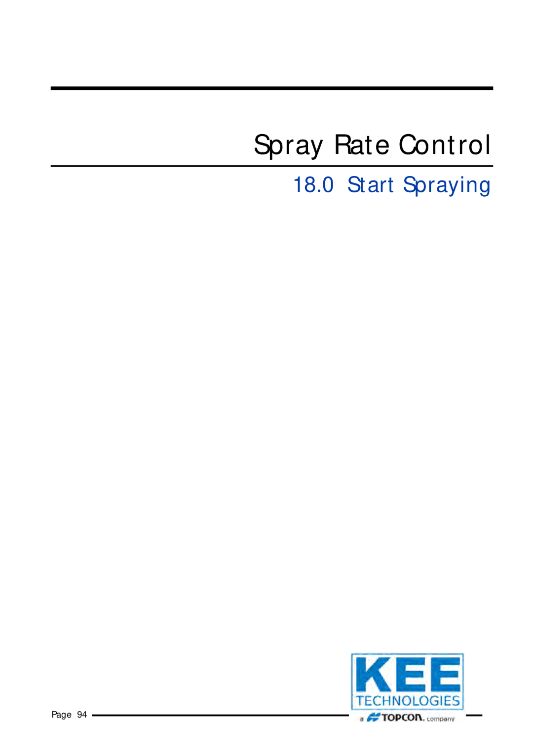 Topcom X20 manual Start Spraying 