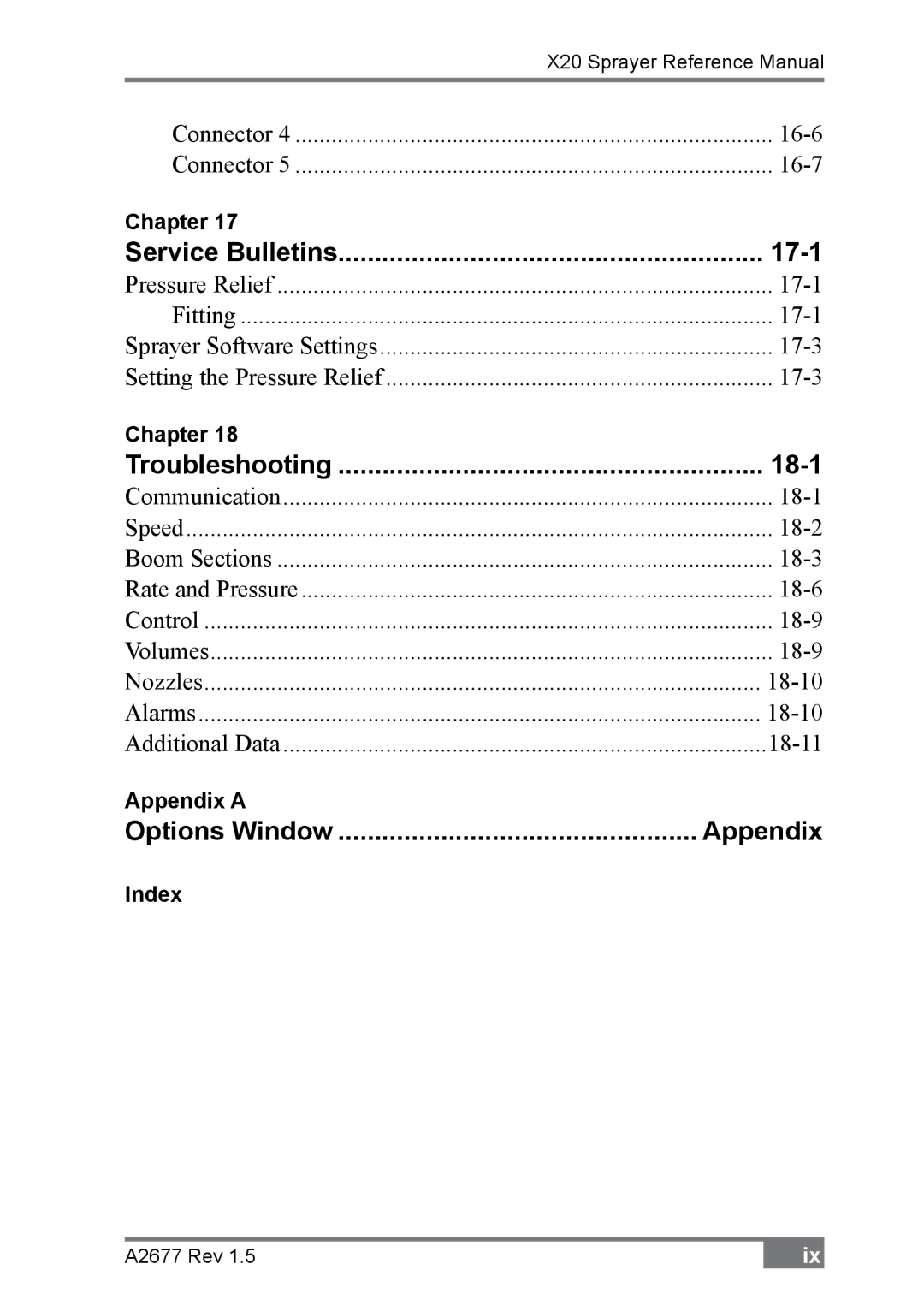 Topcon A2677 manual 17-1, 18-1, Appendix 