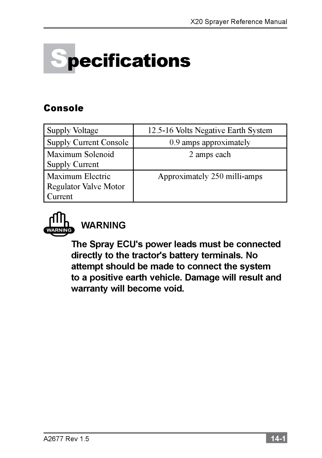 Topcon A2677 manual Specifications, Console 