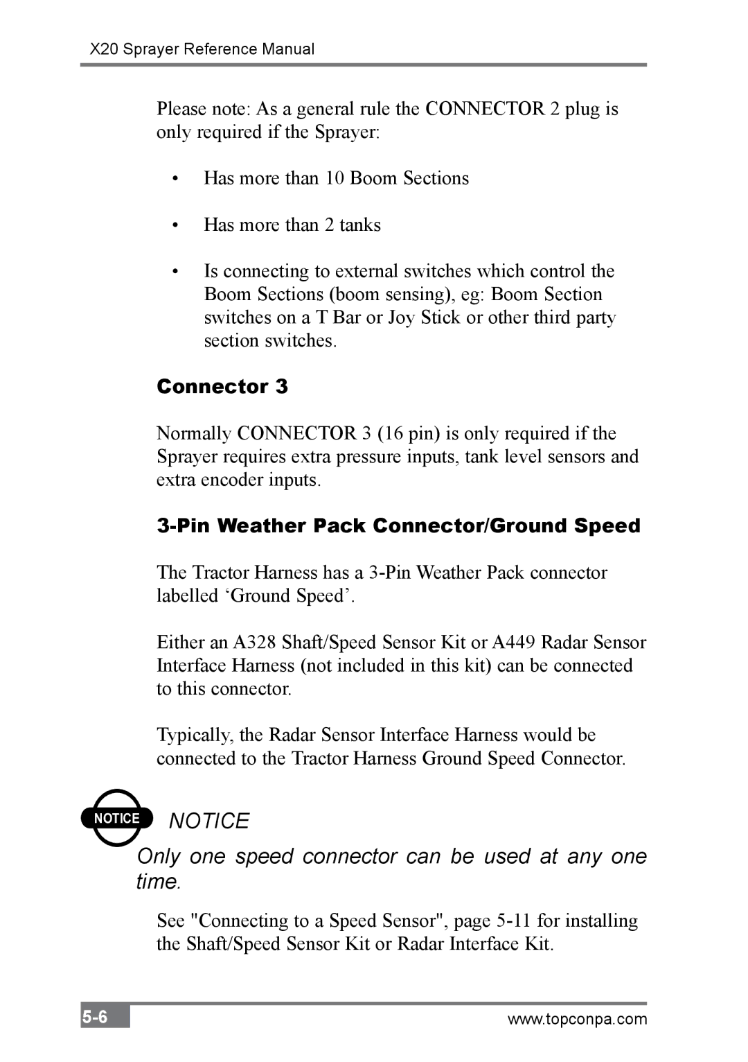 Topcon A2677 manual Pin Weather Pack Connector/Ground Speed 