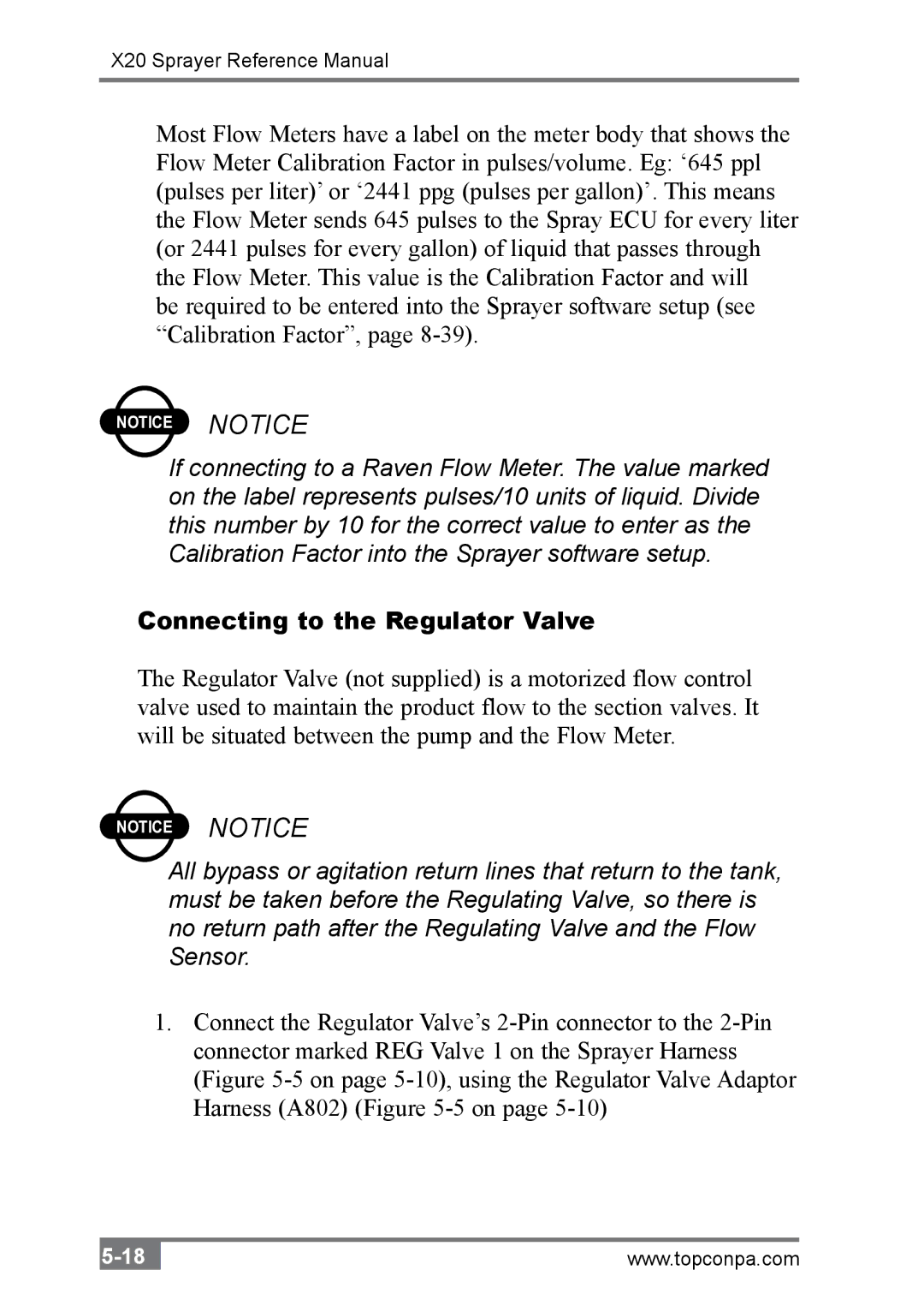 Topcon A2677 manual Connecting to the Regulator Valve 