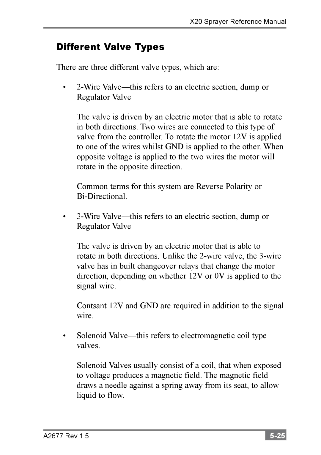 Topcon A2677 manual Different Valve Types 