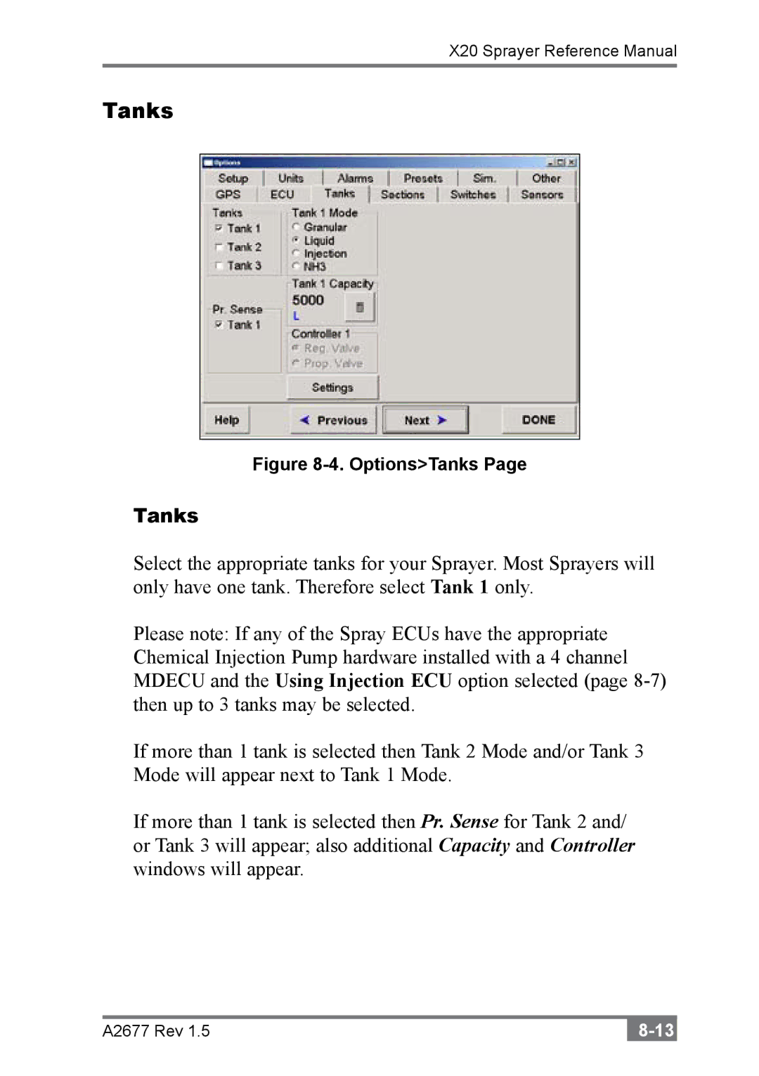 Topcon A2677 manual Tanks 