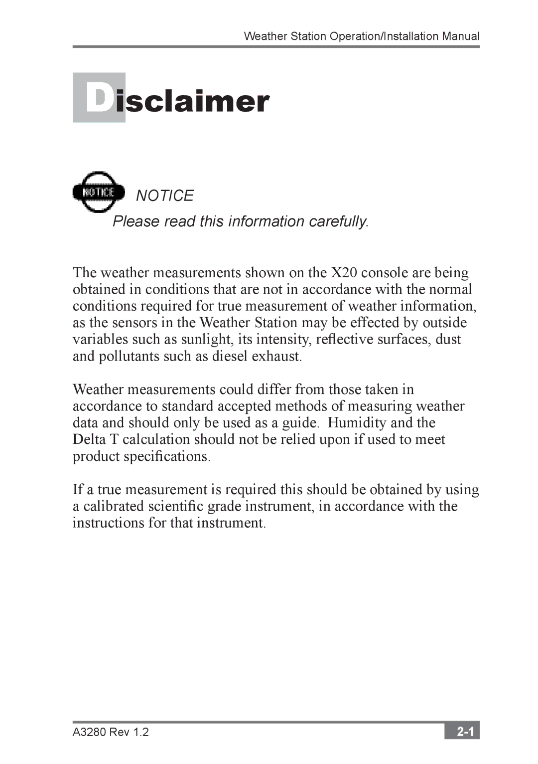 Topcon A3280 installation manual Disclaimer, Please read this information carefully 