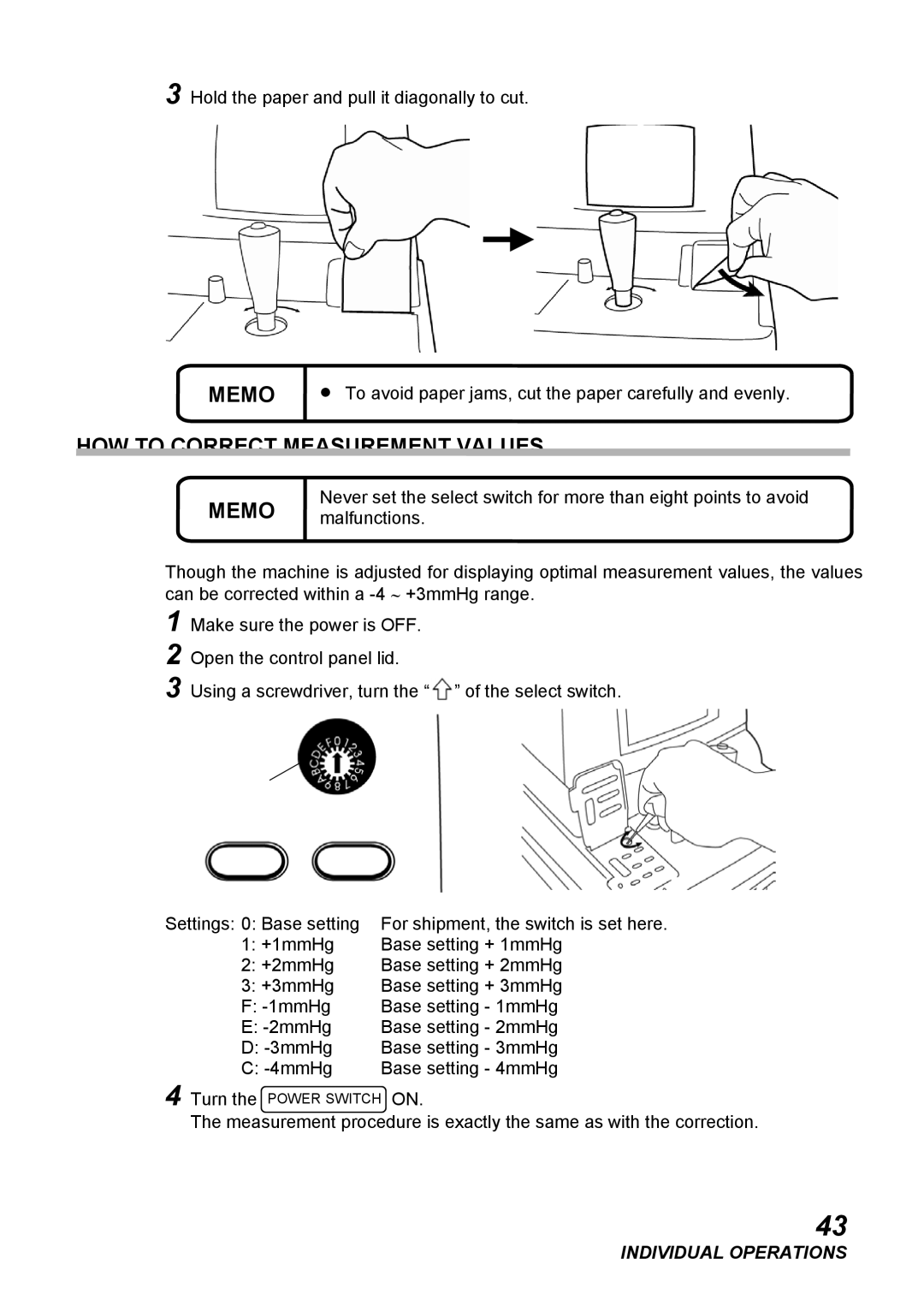 Topcon CT-80, COMPUTERIZED TONOMETER instruction manual Memo, HOW to Correct Measurement Values 