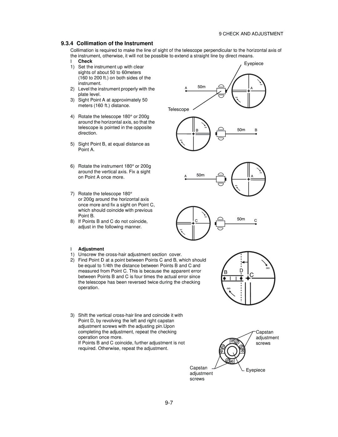 Topcon GTS-821A, GTS-822A, GTS-823A, GTS-825A instruction manual Collimation of the Instrument 