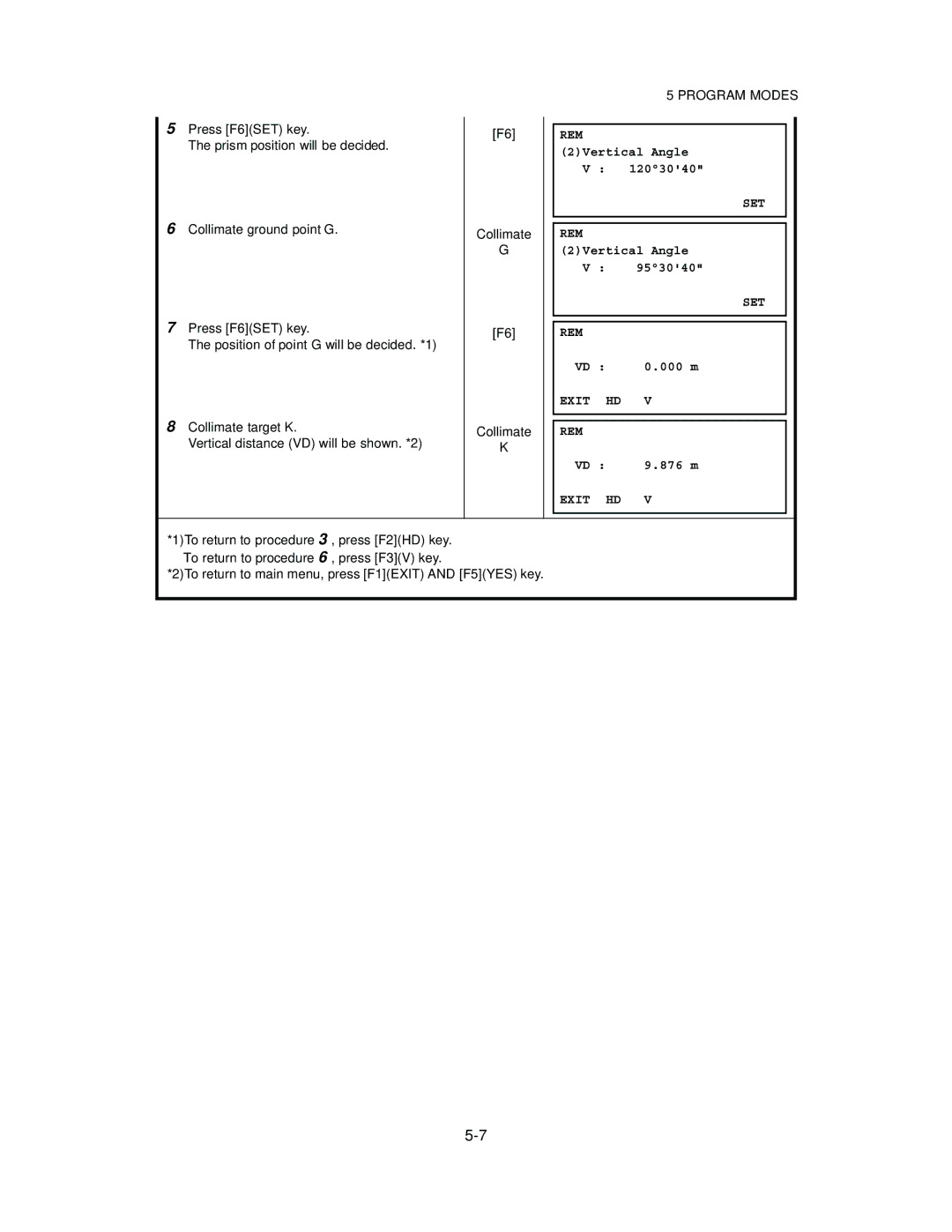 Topcon GTS-821A, GTS-822A, GTS-823A, GTS-825A instruction manual Set Rem, Exit HD REM 