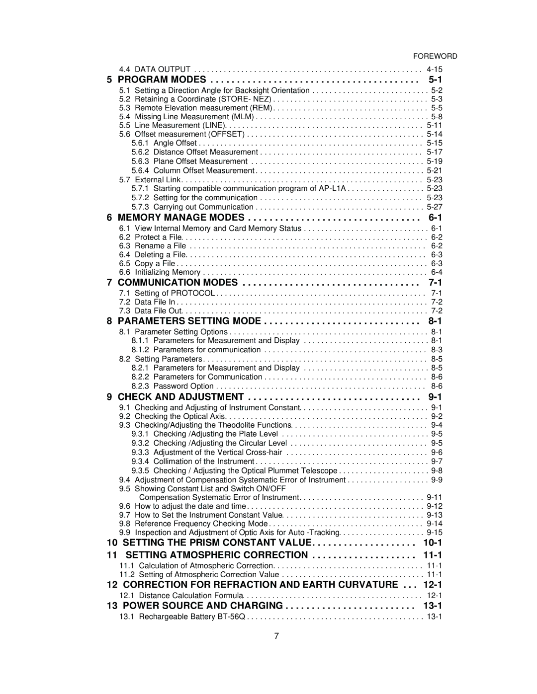 Topcon GTS-821A, GTS-822A, GTS-823A, GTS-825A instruction manual Correction for Refraction and Earth Curvature 