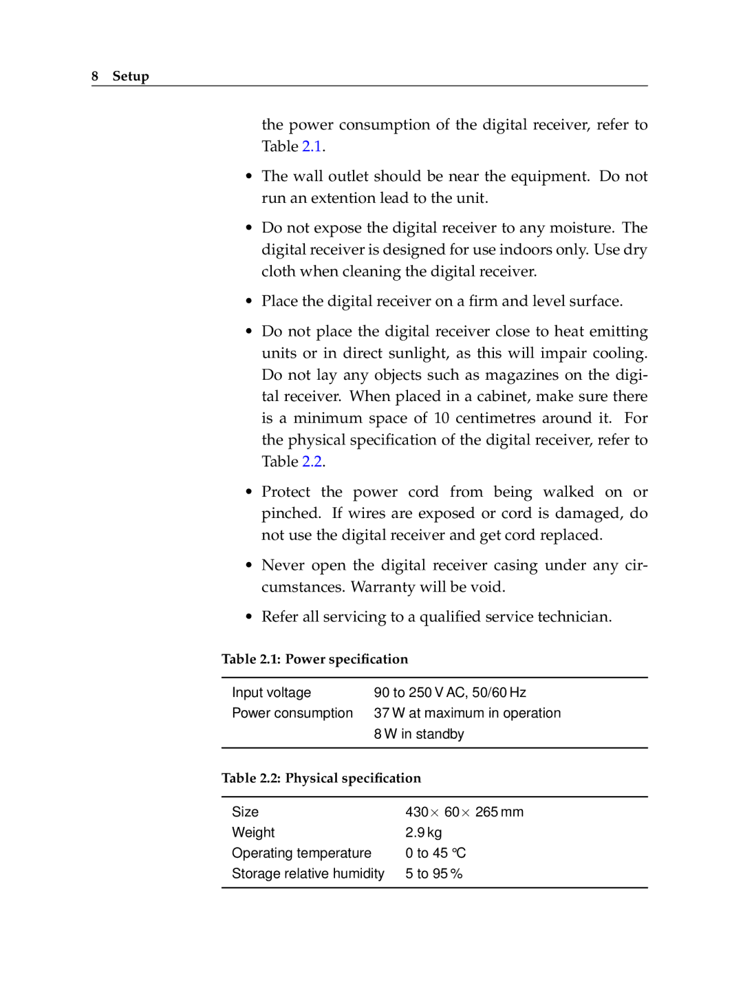 Topfield HV7700 HSCI manual Setup 